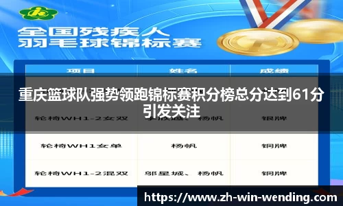 重庆篮球队强势领跑锦标赛积分榜总分达到61分引发关注